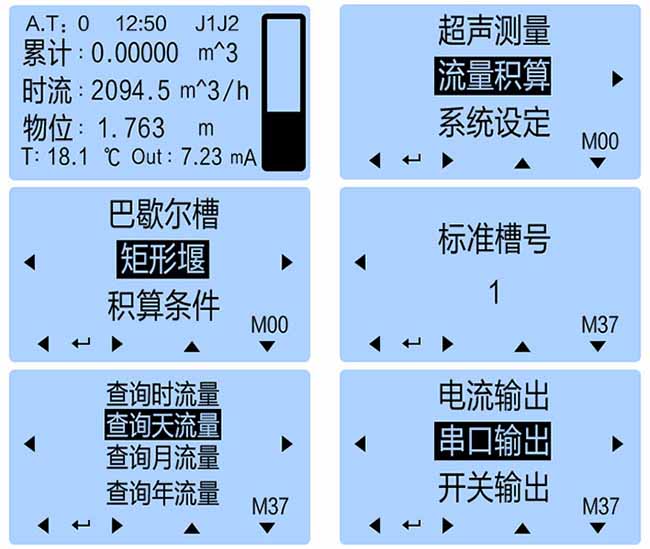 井下超聲波流量計顯示示意圖