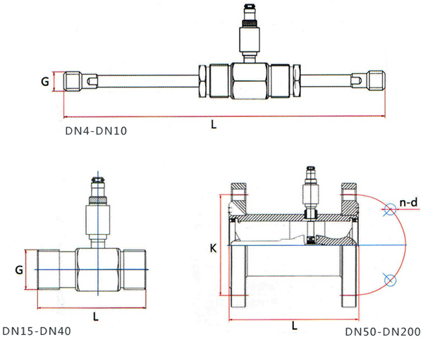 dn15渦輪流量計(jì)外形尺寸圖