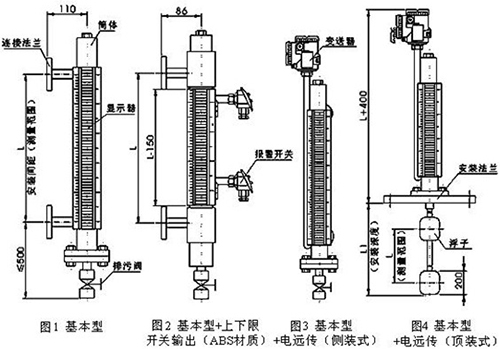 電伴熱磁翻板液位計結(jié)構(gòu)特點圖